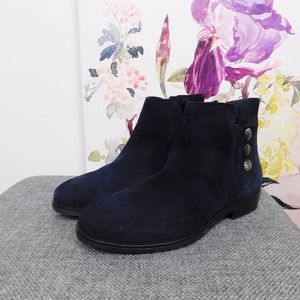 Pears Navy Suede Leather Ankle Boots